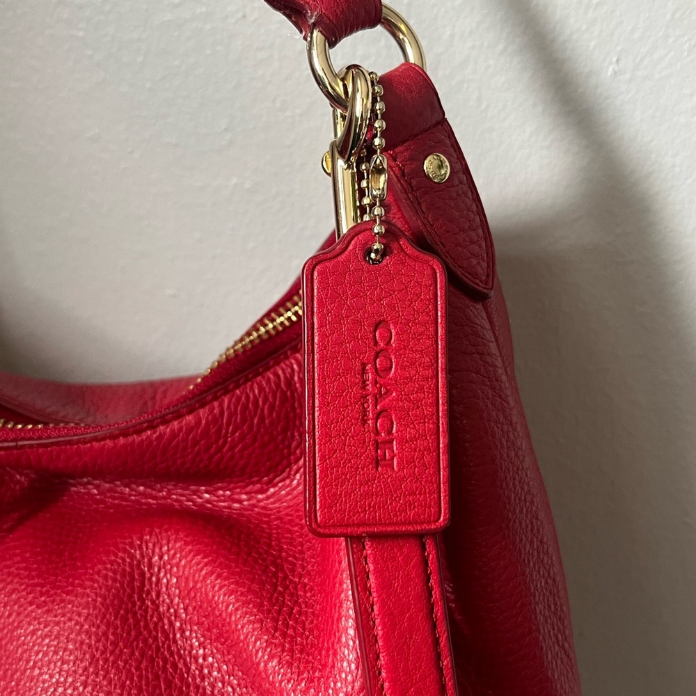 Coach Vibrant Red Crossbody Bag with Gold Accents - Picture 2 of 14